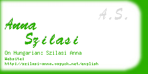 anna szilasi business card